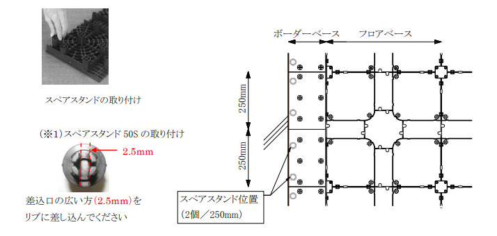 OAフロアオプション スペアスタンド30R フクビ H30用補助脚 ブラック （100個/1ケースから販売） | OAフロア等の激安販売｜オフィスライン