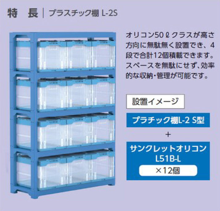 プラスチック棚 805588-05 サンコー プラスチック棚L-2S 1200×450