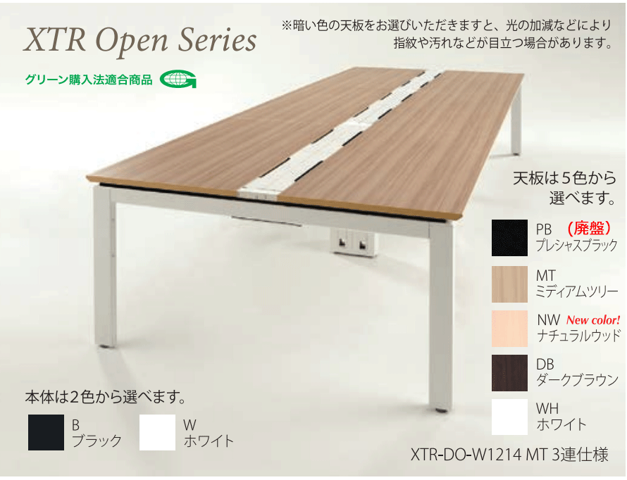 オフィスデスク XTR-SO-1407 井上金庫 オープン脚 片面 基本セット