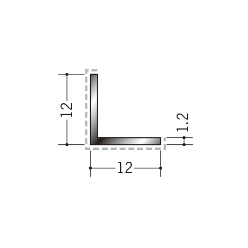 金物 29084 創建 アルミカラーアングル 1.2×12×12出隅用 3m (1本から 