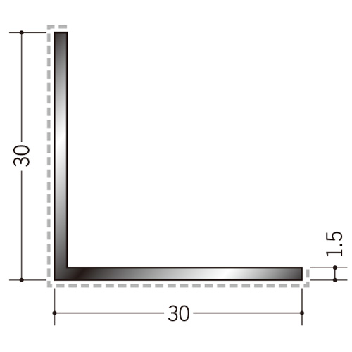 金物 29088 創建 アルミカラーアングル 1.5×30×30出隅用 3m (1本から