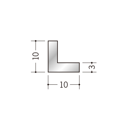 金物 56249 創建 アルミアングル 3×10×10 アルマイトシルバー 3m (1本