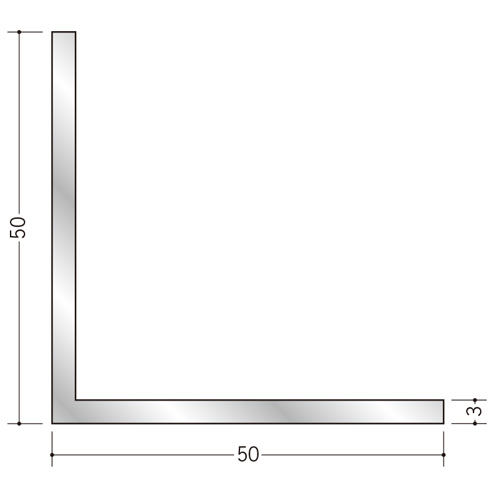 金物 56257 創建 アルミアングル 3×50×50 アルマイトシルバー 3m (1本