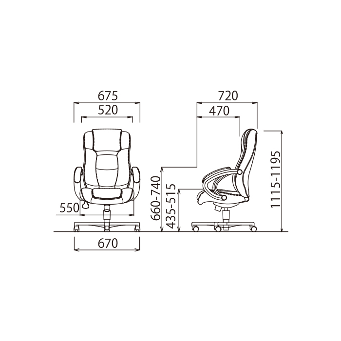 オフィスチェア RA-1855(L)BK AICO RA-1855シリーズ（1脚から販売