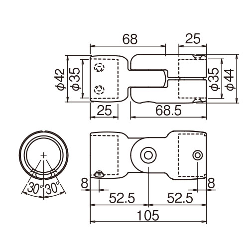 金物 ABR-870M シロクマ ABC 遮断機 可動部 35φ （1組から販売） | OA