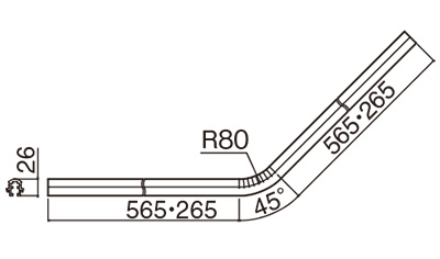 金物 BR-737 シロクマ 上り階段用レール 600mm アルマイト （1本から