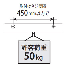 壁面付けフックレール